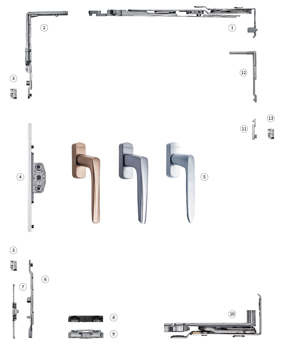 MH-YNXC01B建筑窗用内平开下悬窗五金系统